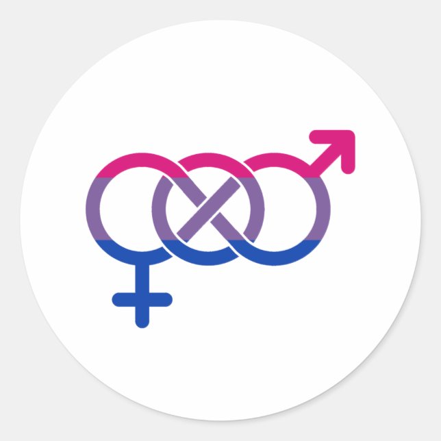 Bisexuality Gender Symbol Classic Round Sticker (Front)