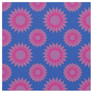 Bisexuality pride colors /blue flower pattern fabric