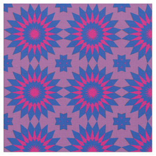 Bisexuality pride colours /purple flower pattern fabric