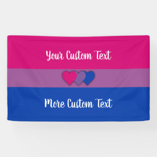 Bisexuality pride flag with text banner