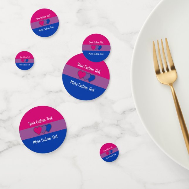 Bisexuality pride flag with text confetti (Group)