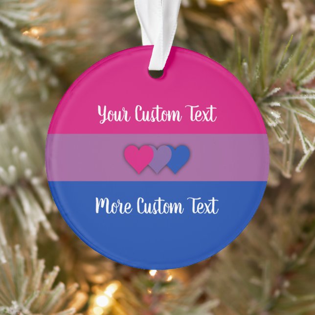 Bisexuality pride flag with text ornament (Tree)