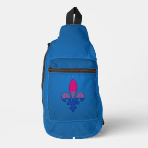 Bisexuality pride fleur-de-lis   sling bag