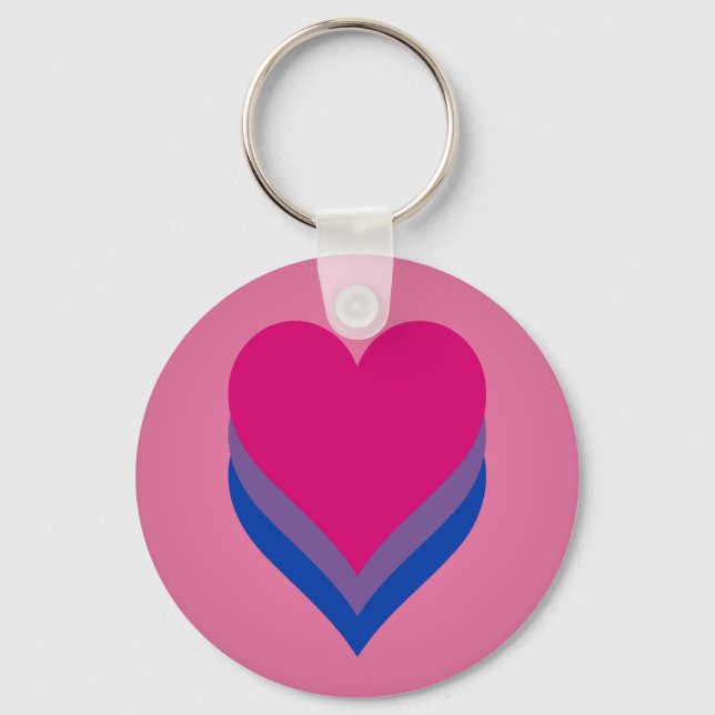 Bisexuality pride hearts Keychain (Front)