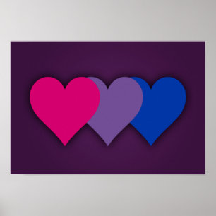 Bisexuality pride hearts Poster