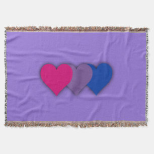 Bisexuality pride hearts throw blanket