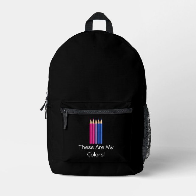 Bisexuality pride pencils  printed backpack (Front)