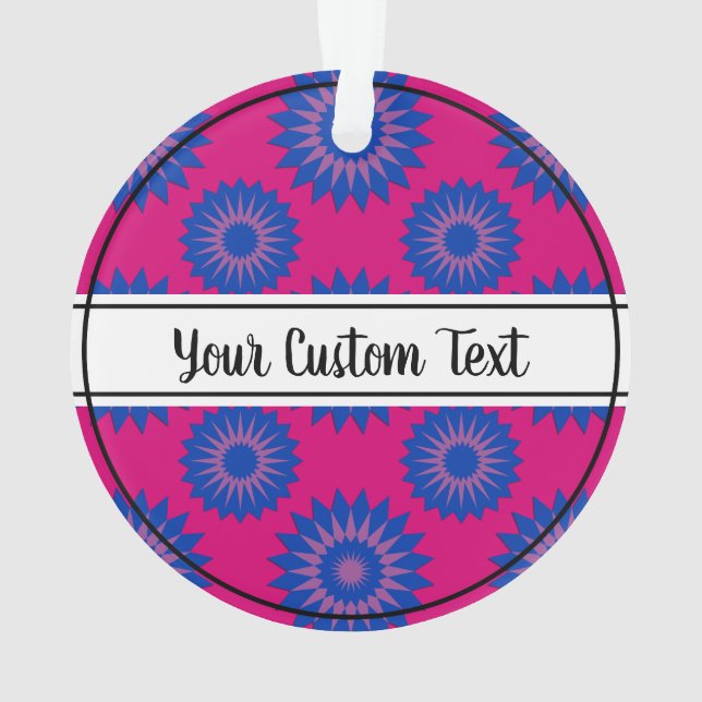 Bisexuality pride pink flower pattern ornament (Back)