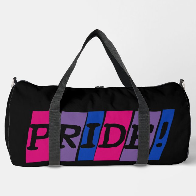 Bisexuality pride text sign  duffle bag (Front)
