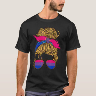 Bisexuality Woman Sunglass Bisexual Flag Bi Pride  T-Shirt