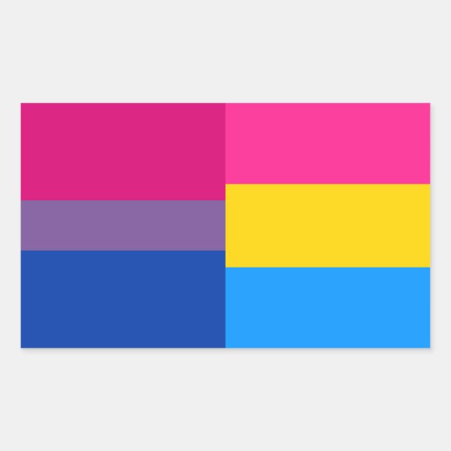 Bisexuel/pansexuel autocollant drapeau (Devant)