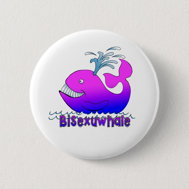 Bisexuwhale 2 Inch Round Button (Front)