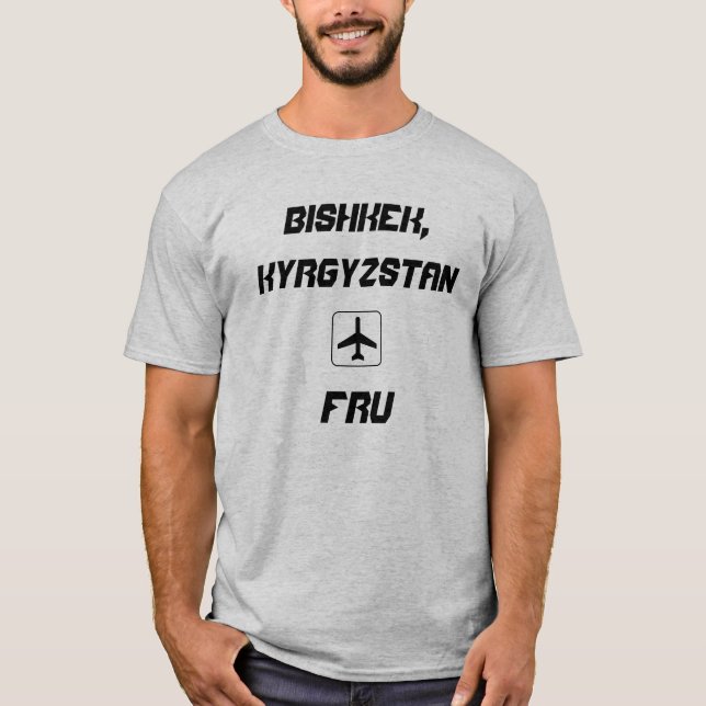 Bishkek, Kyrgyzstan Airport Code T-Shirt (Front)