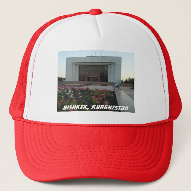 Bishkek, Kyrgyzstan Brutalist National Museum Trucker Hat (Front)