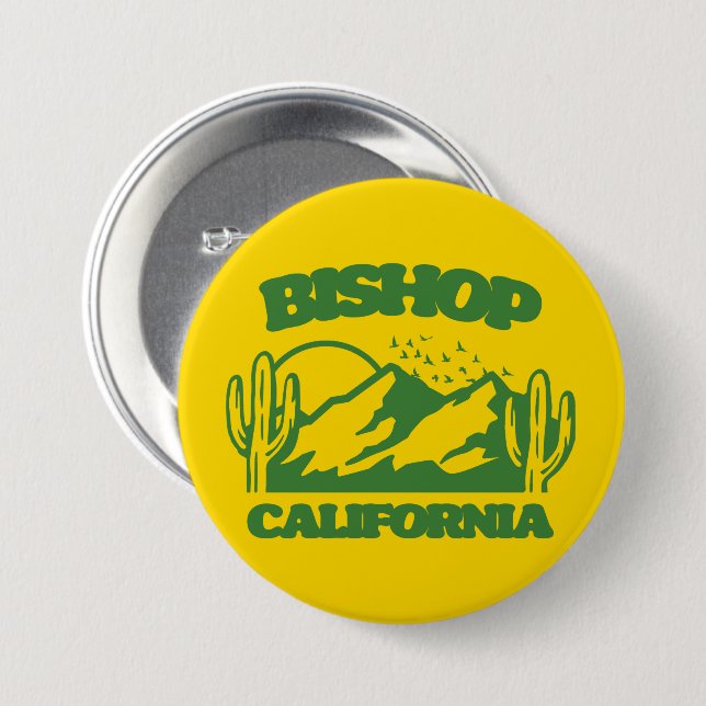 Bishop California 3 Inch Round Button (Front & Back)