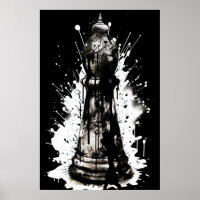 Bishop Chess Ink Painting