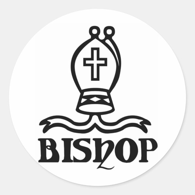 Bishop Chess Symbol Classic Round Sticker (Front)