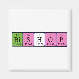 Bishop periodic table name magnet