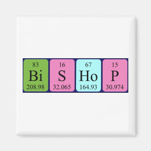 Bishop periodic table name magnet