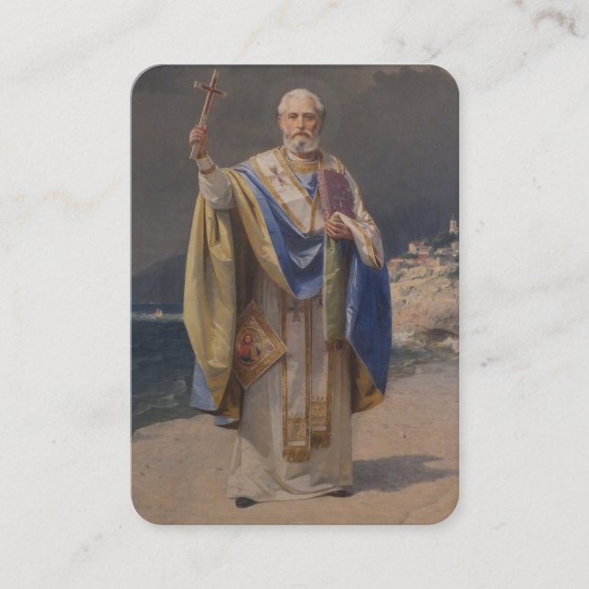 BISHOP ST. NICHOLAS OF MYRA PRAYER RELIGIOUS  PLACE CARD (Front)