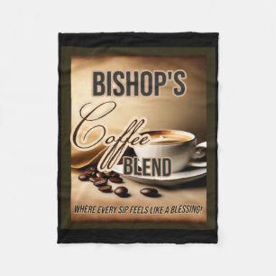 Bishops Coffee Sticker Fleece Blanket