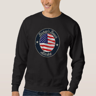 Bishopu2019s Beach Patriotic Alaska Souvenir Sweatshirt