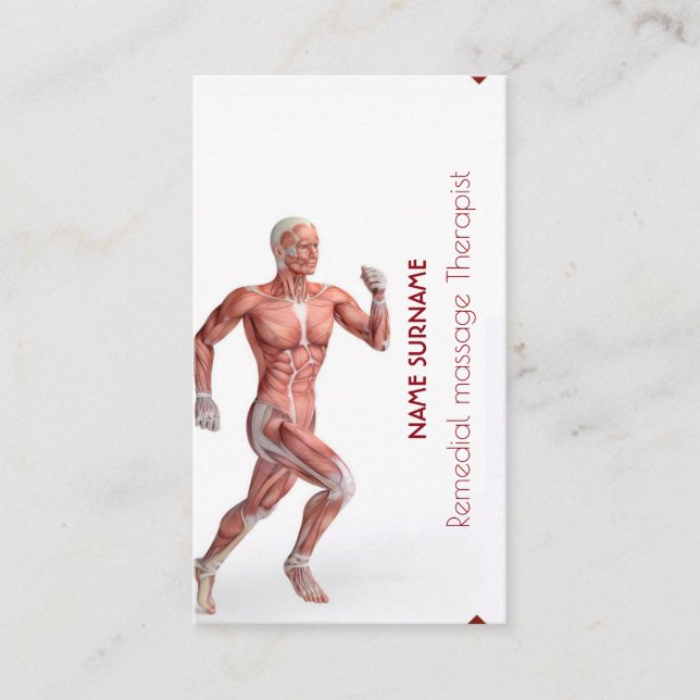 Bisiness card for Remedial Massage Therapist (Front)