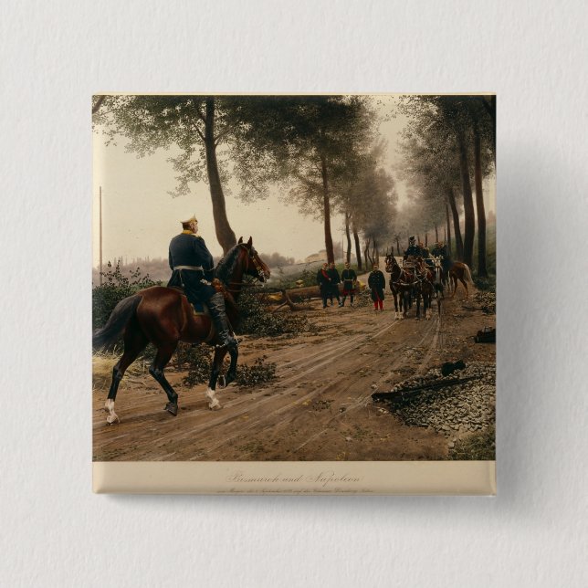 Bismarck and Napoleon 2 Inch Square Button (Front)