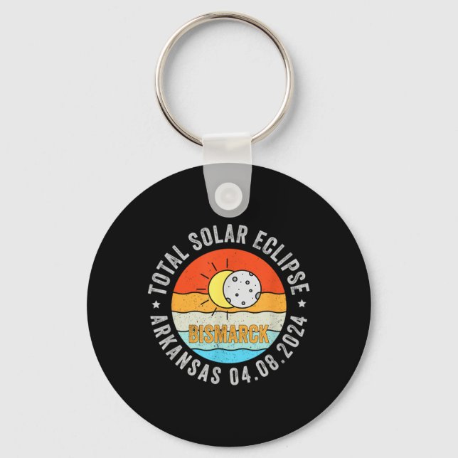 Bismarck Arkansas Total Solar Eclipse 04 08 2024 Keychain (Front)