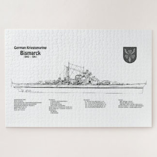 Bismarck - Battleship Blueprint Plans BD Jigsaw Puzzle