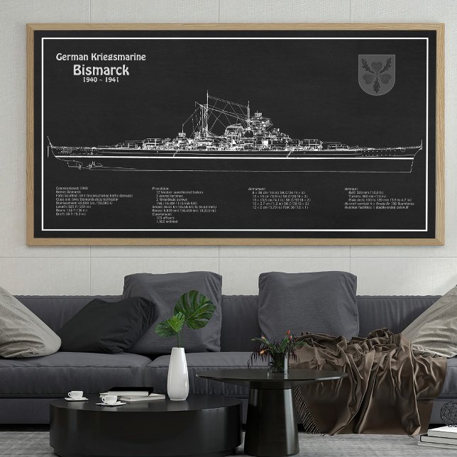 Bismarck - Battleship Blueprint Plans PD Poster (Creator Uploaded)