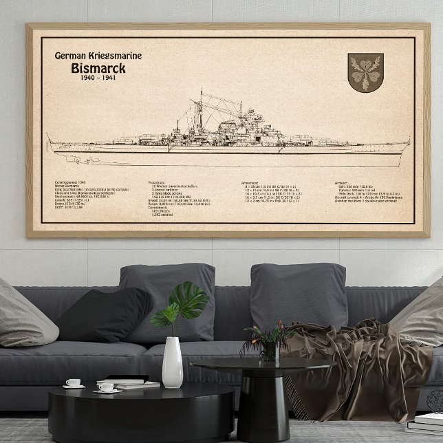 Bismarck - Battleship Blueprint Plans SD Photo Print (Creator Uploaded)