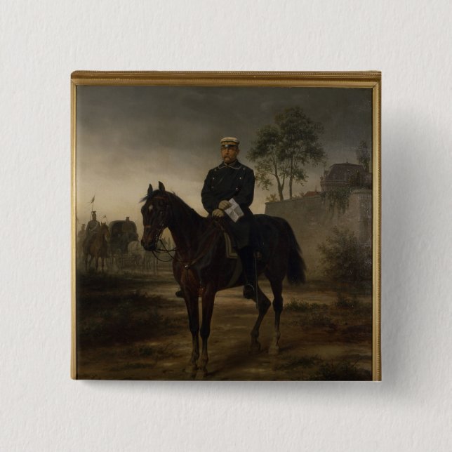 Bismarck before Paris, 1873 2 Inch Square Button (Front)