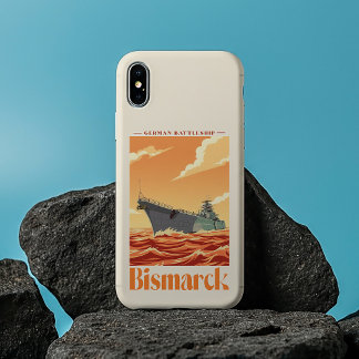 Bismarck German Battleship - Vintage Naval Poster iPhone 16 Case