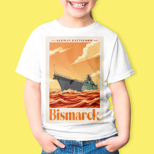 Bismarck German Battleship - Vintage Naval Poster T-Shirt