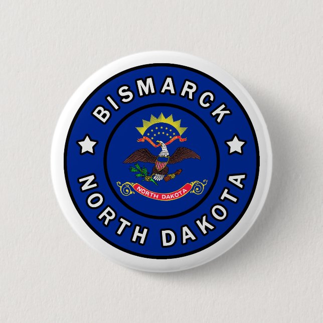 Bismarck North Dakota 2 Inch Round Button (Front)