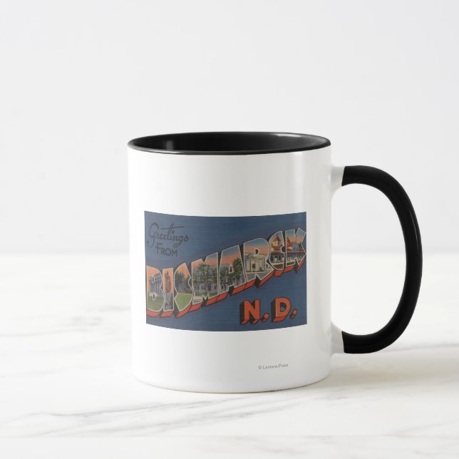 Bismarck, North Dakota - Large Letter Scenes Mug (Right)