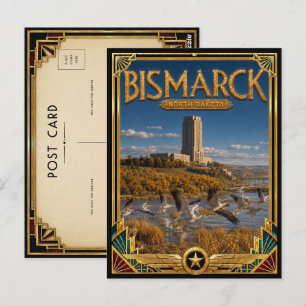 Bismarck North Dakota Vintage Art Deco Golden Age Postcard