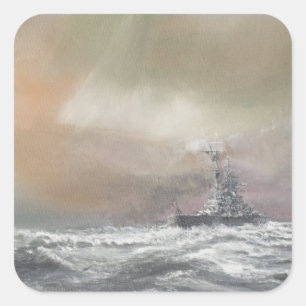 Bismarck signals Prinz Eugen 0959hrs 24th May Square Sticker