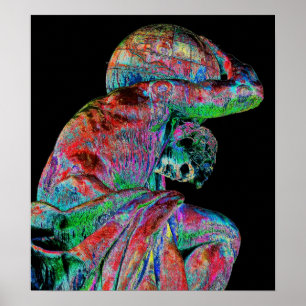 Bismarck Statue, Berlin, Greek God Atlas, Coloured Poster