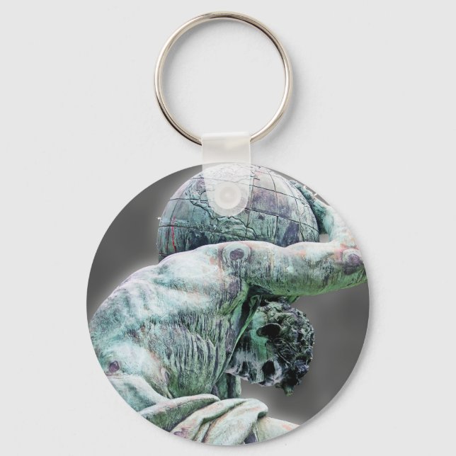 Bismarck Statue, Berlin, Greek God Atlas, Grey Bac Keychain (Front)