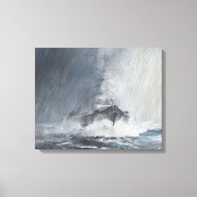 Bismarck through curtains of rain sleet canvas print (Front)