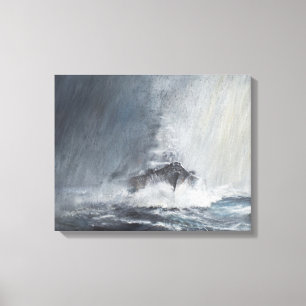 Bismarck through curtains of rain sleet canvas print
