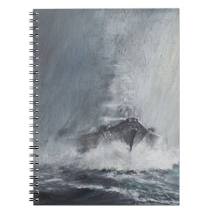 Bismarck through curtains of rain sleet notebook
