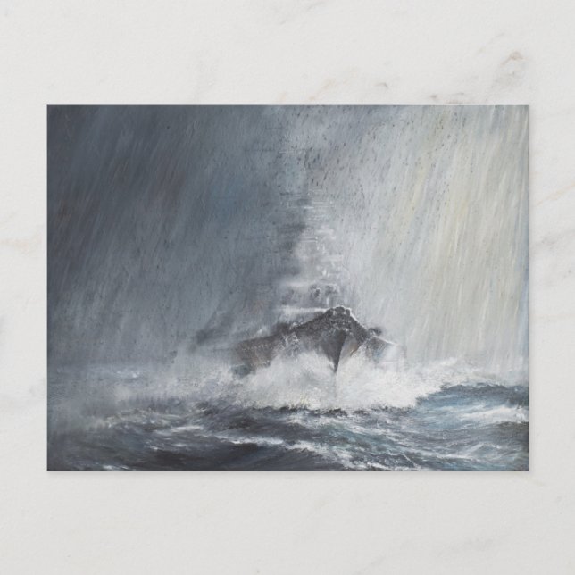 Bismarck through curtains of rain sleet postcard (Front)