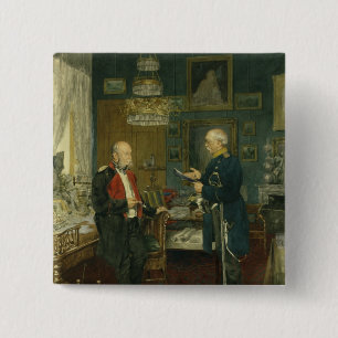 Bismarck with Emperor Wilhelm I 2 Inch Square Button