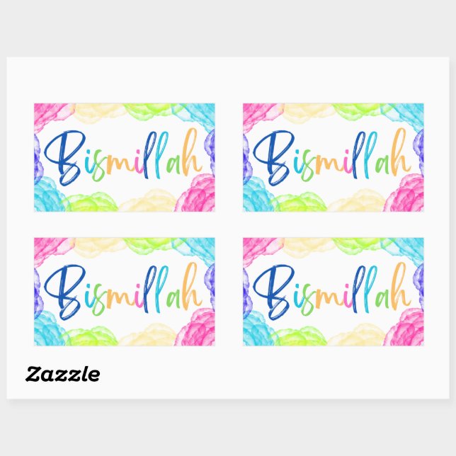 Bismillah Autocollants rectangulaires Stickers (Feuille)