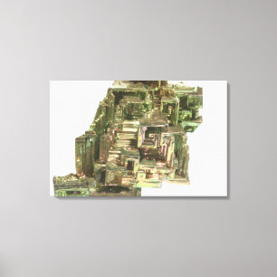Bismuth crystals with an iridescent tarnish canvas print