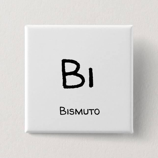 Bismuto - Bi 2 Inch Square Button (Front)