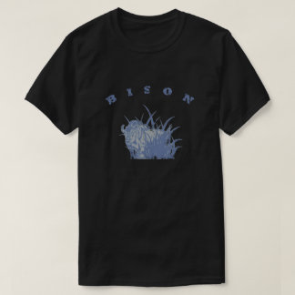 BISON - American Buffalo Lite Blue Graphic T-Shirt